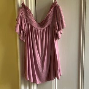 American Eagle Pink Off the Shoulder Top